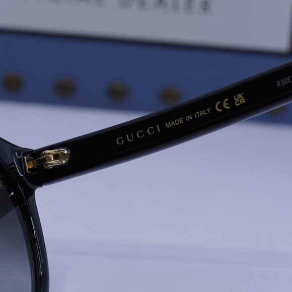 Gucci GG0638SK 001 Round Sunglasses - Black\\Grey
